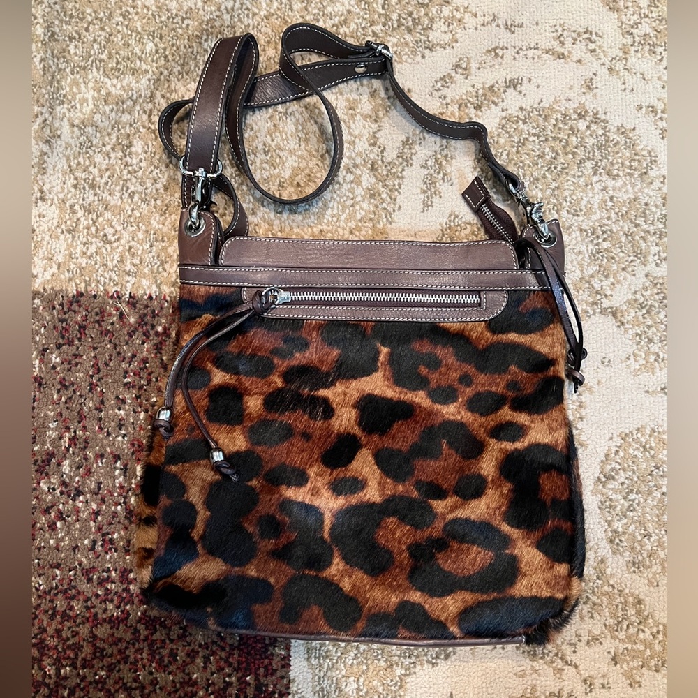 Cavalcanti leather and animal hair purse